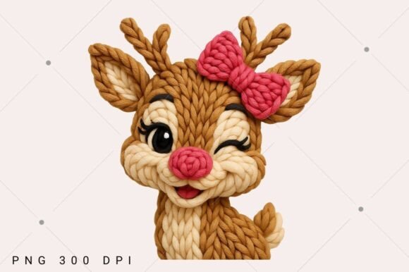 Download Faux Yarn Reindeer PNG, Coquette Bow - Premium Resources