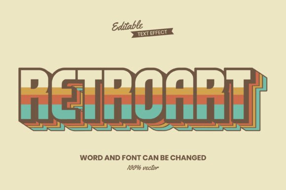 Download Retroart - Illustrator Font Style Effect - Retroart Collection